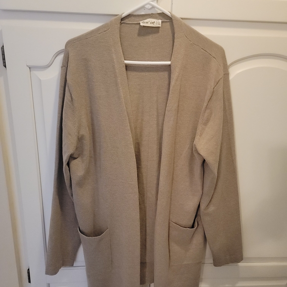 New In Beige Open Front Cardigan - Picture 1 of 2